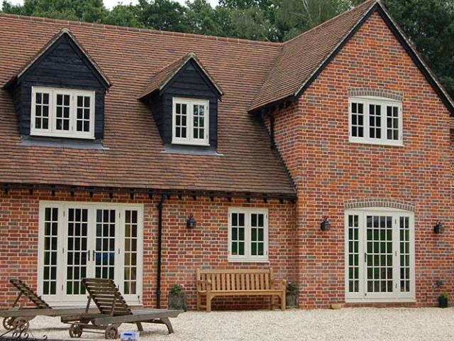 A house with timber windows installed