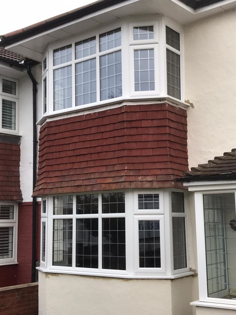 White uPVC Bay Windows With Square Leads Installation in BR4