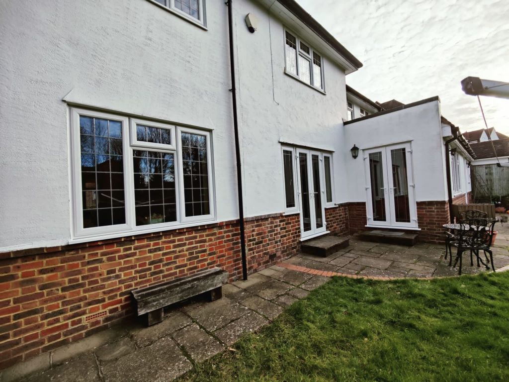 White uPVC Windows And French Doors Installation