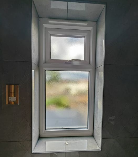 Bathroom window in Anthracite Grey Bevelled PVCu in London