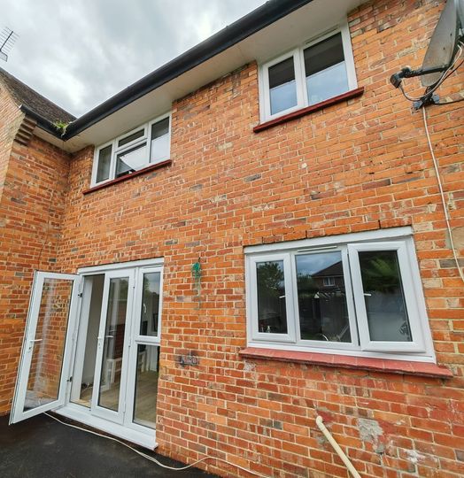 Full view of PVCu window and door installation in a Shirley property by Albion Windows.