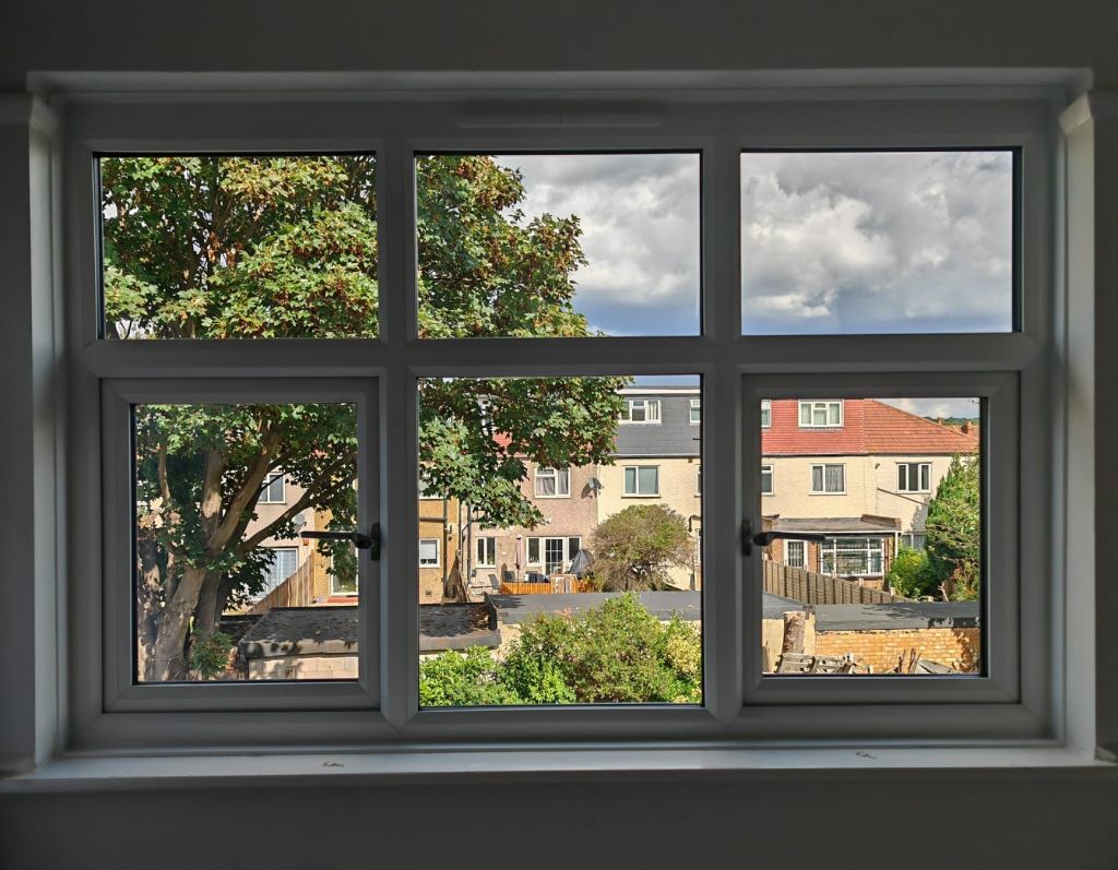 Inside view of Bevelled PVCu window in London